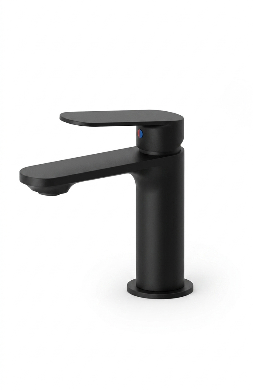NEWFORM: MISCELTORE MONOCOMANDO LAVABO NERO OPACO