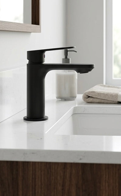 NEWFORM: MISCELTORE MONOCOMANDO LAVABO NERO OPACO