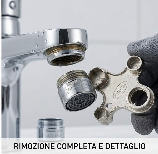 CHIAVE UNIVERSALE PER AERATORE RUBINETTO IN METALLO