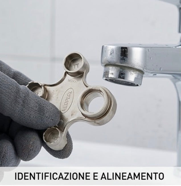 CHIAVE UNIVERSALE PER AERATORE RUBINETTO IN METALLO