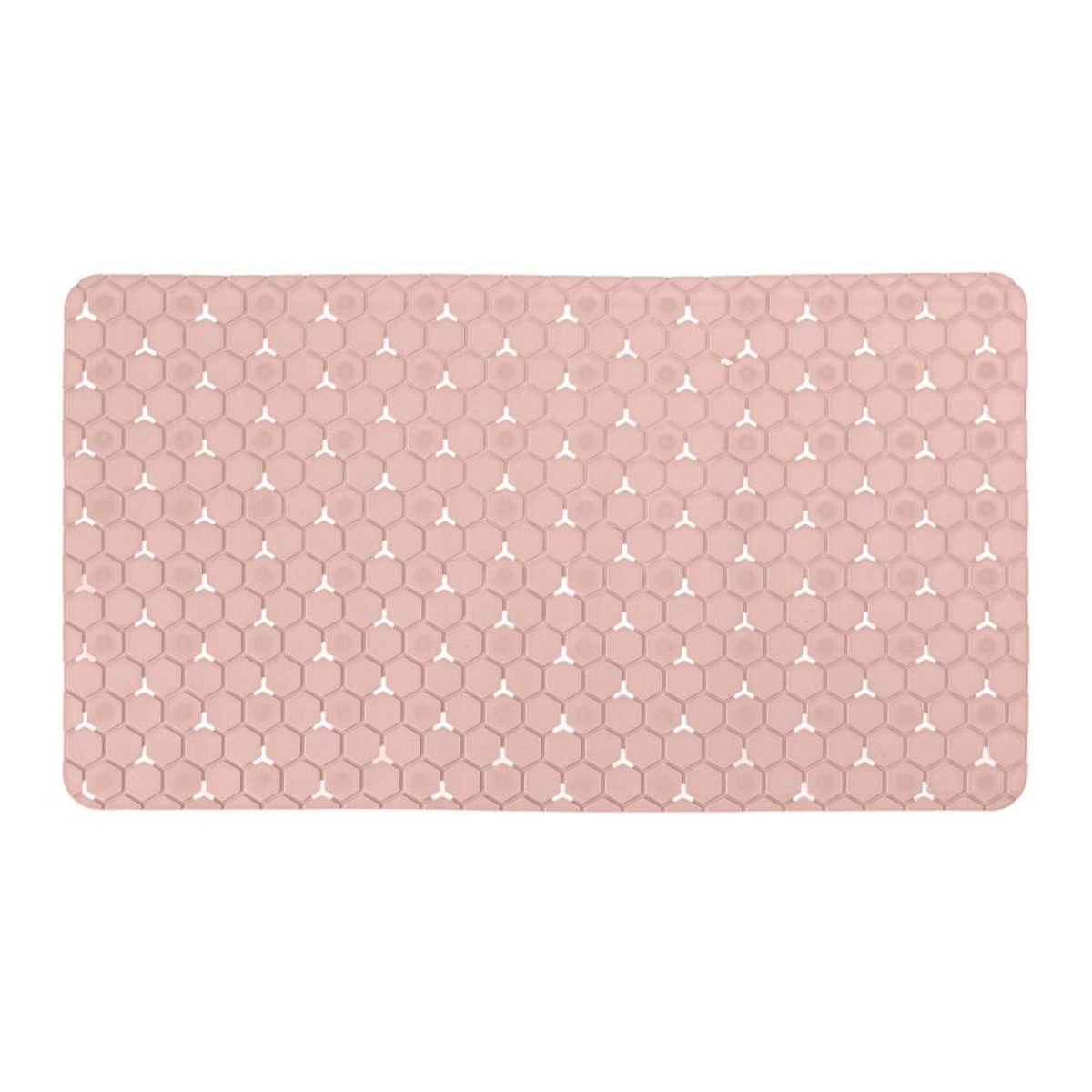 TAPPETO ANTISCIVOLO IN PVC ROSA / BIANCO 75X43