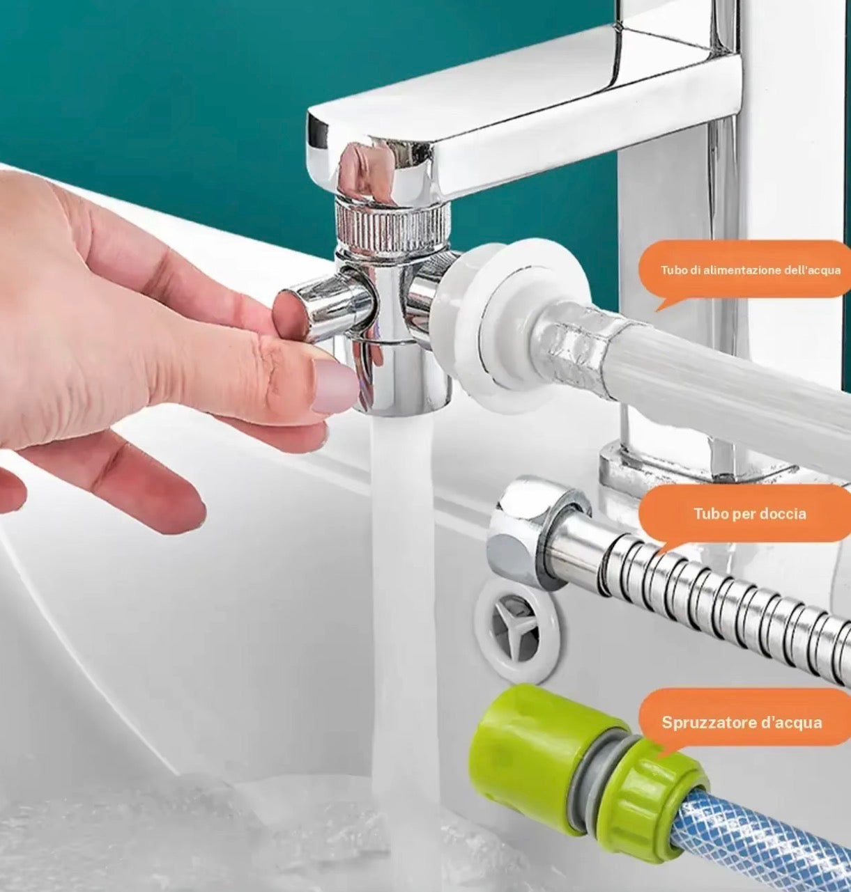 VALVOLA DI DEVIAZIONE PER RUBINETTO CON AERATORE 3 VIE