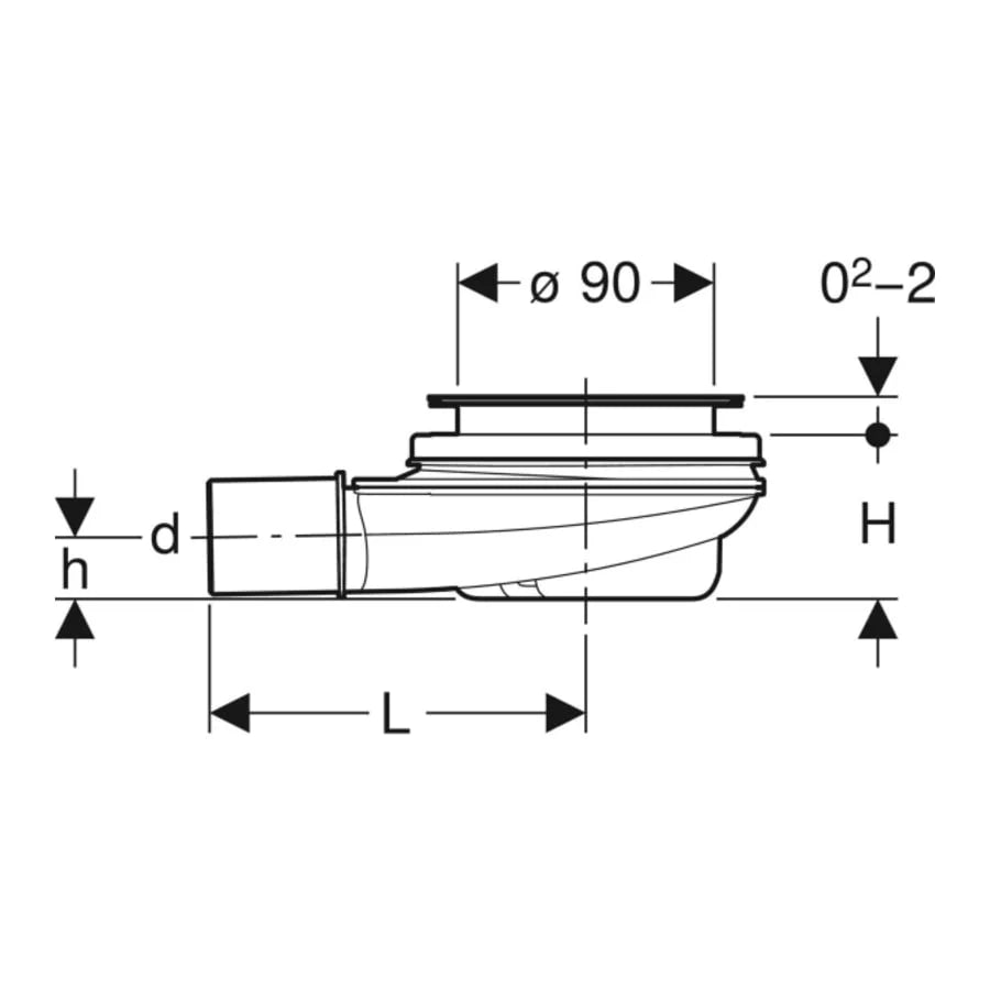 GEBERIT: SIFONE DOCCIA D90 SENZA TAPPO 150.581.00.1